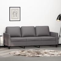 Driezitsbank 180 cm kunstleer grijs