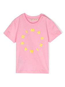 Marni Kids t-shirt en coton à logo floqué - Rose