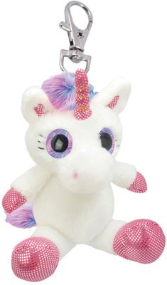 Arditex sleutelhanger Unicorn meisjes 10 cm pluche wit/roze Arditex sleutelhanger Unicorn meisjes 10 cm pluche wit/roze