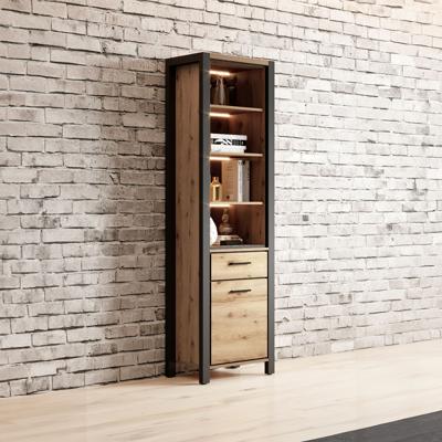 Home365 Boekenkast Akven - 1-deurs incl. lade - Wotan Eiken