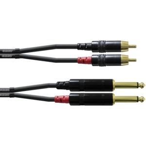 Cordial CFU1,5PC Audio Adapterkabel [2x Jackplug male 6,3 mm - 2x Cinch-stekker] 1.50 m Zwart