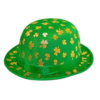 St. Patricks Day verkleed bolhoed groen met gouden klavers