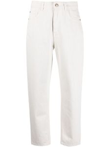 Moorer mid-rise cotton cropped trousers - Blanc