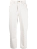 Moorer mid-rise cotton cropped trousers - Blanc - thumbnail