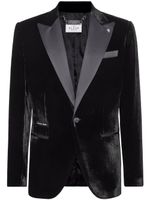 Philipp Plein blazer en velours à simple boutonnage - Noir - thumbnail