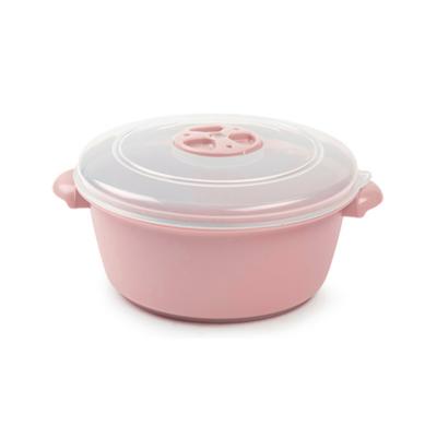 Plasticforte Magnetronschaal met deksel/ventiel - 1L - lichtroze - kunststof - BPA vrij