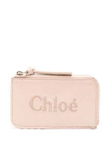 Chloé portefeuille à logo brodé - Rose