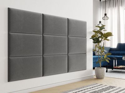 Wandpaneel TOYO 70x40 cm stof grijs