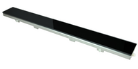 Wiesbaden 3e generatie glasrooster voor RVS douchegoot 70 cm, zwart