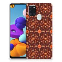 Samsung Galaxy A21s TPU bumper Batik Brown