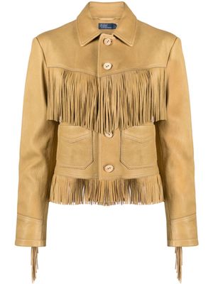 Polo Ralph Lauren veste en cuir à franges - Tons neutres