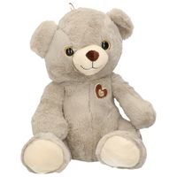 Pluche speelgoed knuffeldier Teddybeer grijs van 28 cm   -