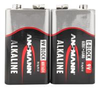 Ansmann alkaline batterij 9 volt e blok / 6lr61 2 pcs. krimp