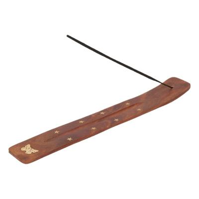 Wierookhouder plankje Vlinder - voor wierookstokjes - 25 x 3 cm