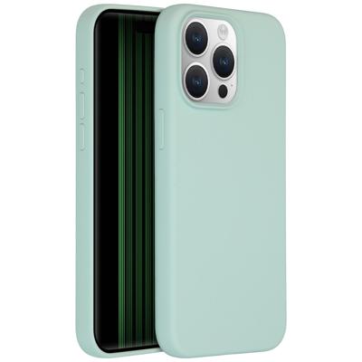 AccezzLiquid Silicone Backcover met MagSafe iPhone 15 Pro Max Telefoonhoesje Blauw