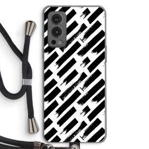 Zwarte vegen: OnePlus Nord 2 5G Transparant Hoesje met koord