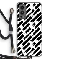 Zwarte vegen: OnePlus Nord 2 5G Transparant Hoesje met koord