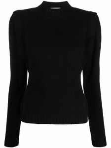 Alberta Ferretti pull nervuré à col montant - Noir