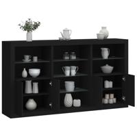 Dressoir met LED-verlichting 181,5x37x100 cm zwart