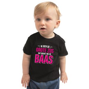 Grote zus de baas cadeau t-shirt zwart peuters / meisjes