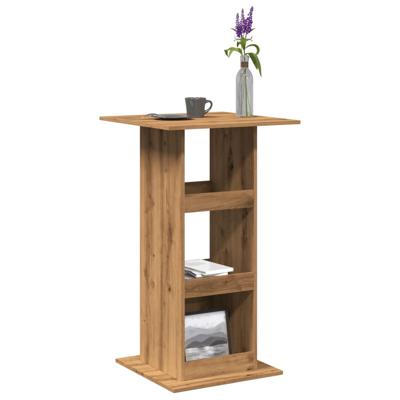 Bartafel met opbergruimte 60x60x102 cm hout artisanaal eiken
