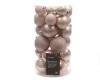 30 onbreekbare kerstballen mixkoker poeder roze