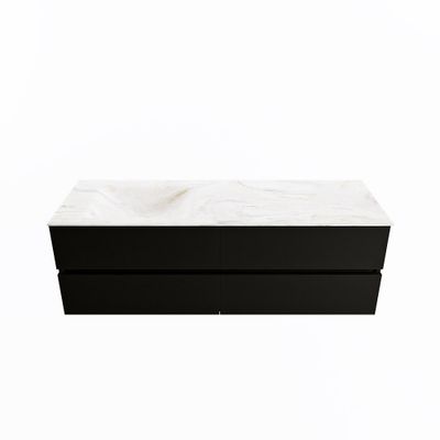 MONDIAZ VICA-DLUX 150cm badmeubel onderkast Urban 4 lades. Inbouw wastafel CLOUD links 1 kraangat, kleur Ostra.