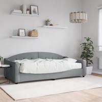 Slaapbank met matras 100x200 cm stof lichtgrijs
