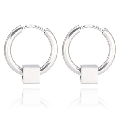 Stalen creolen Flexible Square Silver-16mm