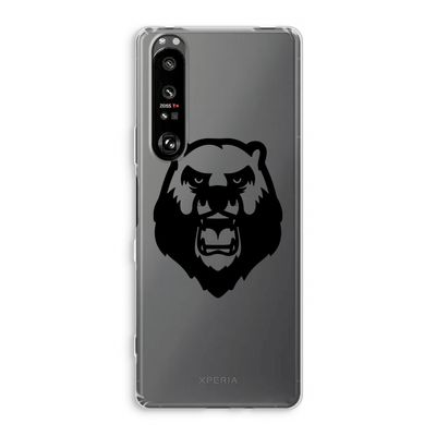 Angry Bear (black): Sony Xperia 1 III Transparant Hoesje