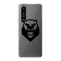 Angry Bear (black): Sony Xperia 1 III Transparant Hoesje