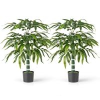 Set van 2 Kunstplanten 100 cm Kunstboom met Pot Stammen en Verstelbare Takken Kunstplant voor Thuis Kantoor Bamboedecoratie