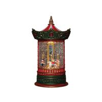 Lantaarn carousel 25,5x16 cm rood - Annas collection