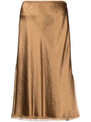 Vince jupe mi-longue à taille haute - Or