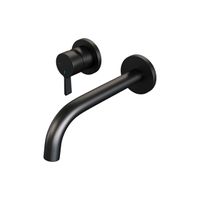 Brauer Black Edition Wastafelmengkraan inbouw - gebogen uitloop rechts - hendel middel dik - model E2 - mat zwart 5-S-083-B1-65