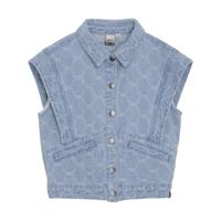 Sleeveless Fancy Denim Gilet Light Denim Blue