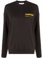 AMBUSH sweat à logo imprimé - Marron