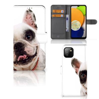 Samsung Galaxy A03 | Telefoonhoesje | Met pasjeshouder | Franse Bulldog