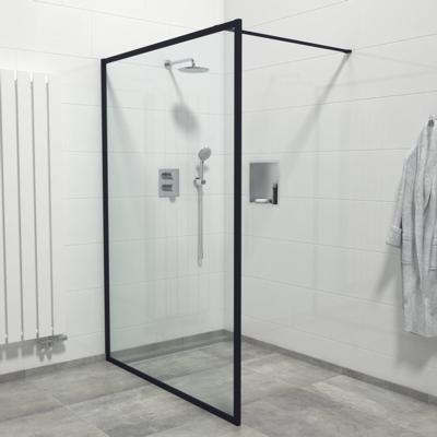 Marenza Bellini Inloopdouche - 140x200cm - veiligheidsglas - helder glas - frame rondom - anti kalk - mat zwart Mirrors-140