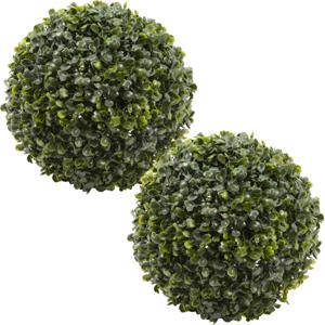 2x stuks buxus bol kunstplanten - D49 cm - groen - kunststof