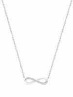 DE BEERS collier Infinity Y en or blanc 18ct serti de diamants - Argent