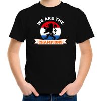 Zwart t-shirt Holland / Nederland supporter we are the champions EK/ WK voor kinderen - thumbnail