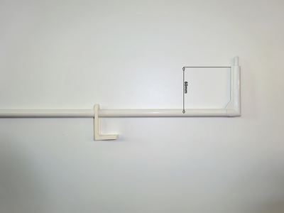 Duco bedieningstang B=60 1000mm Ral9001 (crème wit)