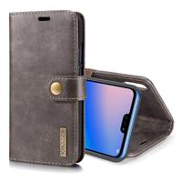 Crazy Horse textuur Flip afneembare magnetische lederen case voor Huawei P20 lite met houder & kaartsleuven & portemonnee (grijs)