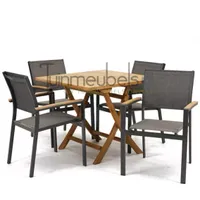 Tuinstoel Arezzo met Milton tafel vierkant 90