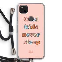 Cool Kids Never Sleep: Pixel 4a Transparant Hoesje met koord