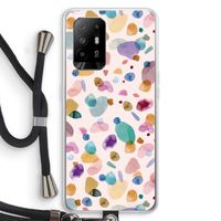Terrazzo Memphis Pink: Oppo A95 5G Transparant Hoesje met koord