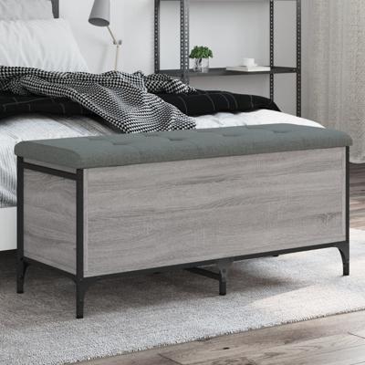 Opbergbankje 102x42x45 cm bewerkt hout grijs sonoma eikenkleur