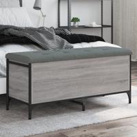 Opbergbankje 102x42x45 cm bewerkt hout grijs sonoma eikenkleur