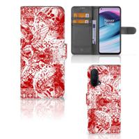 Telefoonhoesje met Naam OnePlus Nord CE 5G Angel Skull Rood